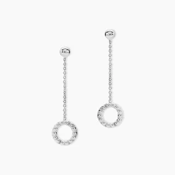 Marc Orian Pendantes|Boucles D'Oreilles Argent > Boucles D'oreilles Pendantes Peytone Argent Blanc