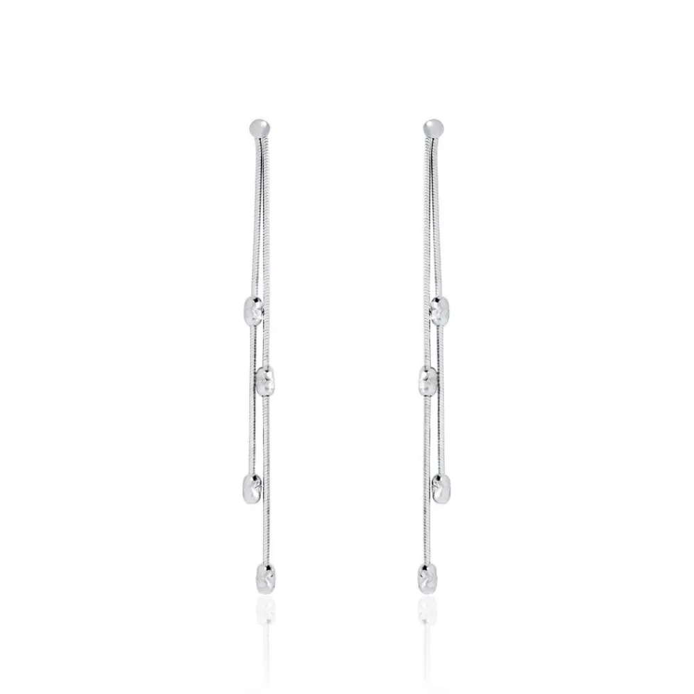 Marc Orian Pendantes|Boucles D'Oreilles Argent > Boucles D'oreilles Pendantes Linda Argent Blanc