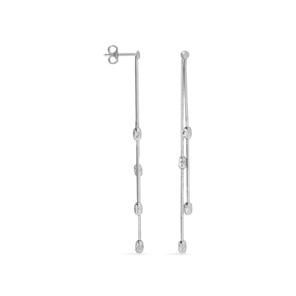 Marc Orian Pendantes|Boucles D'Oreilles Argent > Boucles D'oreilles Pendantes Linda Argent Blanc