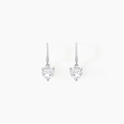 Marc Orian Pendantes|Bijoux Zirconium > Boucles D'oreilles Pendantes Bo Coeur Pm Or Blanc Oxyde De Zirconium