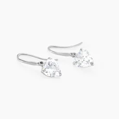 Marc Orian Pendantes|Bijoux Zirconium > Boucles D'oreilles Pendantes Bo Coeur Pm Or Blanc Oxyde De Zirconium