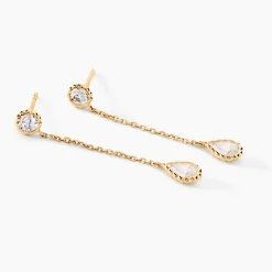 Marc Orian Pendantes|Boucles D'Oreilles Or > Boucles D'oreilles Pendantes Kadidja Or Jaune Oxyde De Zirconium