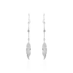 Marc Orian Pendantes|Boucles D'Oreilles Argent > Boucles D'oreilles Pendantes Aliza Argent Blanc