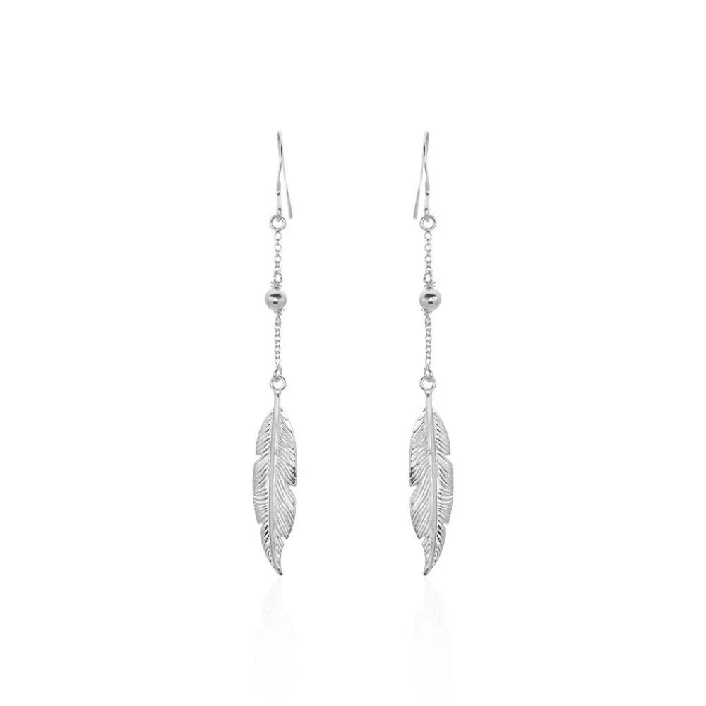Marc Orian Pendantes|Boucles D'Oreilles Argent > Boucles D'oreilles Pendantes Aliza Argent Blanc