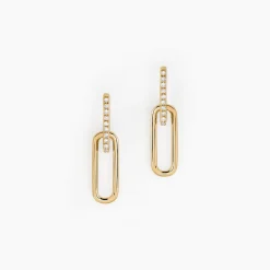 Marc Orian Pendantes|Bijoux Or > Boucles D'oreilles Pendantes Liaisons Precieuses Or Jaune Diamant