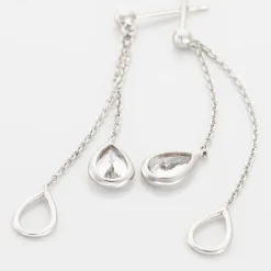 Marc Orian Pendantes|Bijoux Zirconium > Boucles D'oreilles Pendantes Emerika Or Blanc Oxyde De Zirconium
