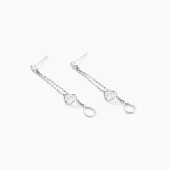 Marc Orian Pendantes|Bijoux Zirconium > Boucles D'oreilles Pendantes Emerika Or Blanc Oxyde De Zirconium