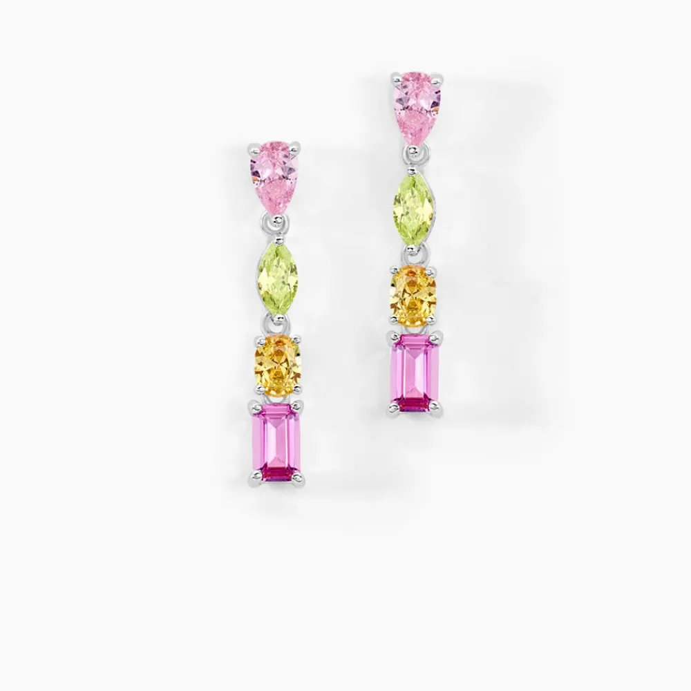 Marc Orian Pendantes|Bijoux Zirconium > Boucles D'oreilles Pendantes Evasion Argent Blanc Oxyde Pierre