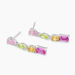 Marc Orian Pendantes|Bijoux Zirconium > Boucles D'oreilles Pendantes Evasion Argent Blanc Oxyde Pierre