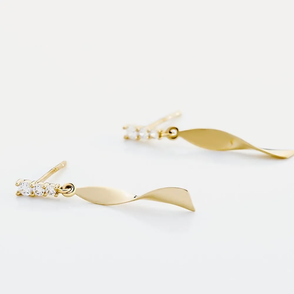 Marc Orian Pendantes|Bijoux Zirconium > Boucles D'oreilles Pendantes Kristina Or Jaune Oxyde De Zirconium