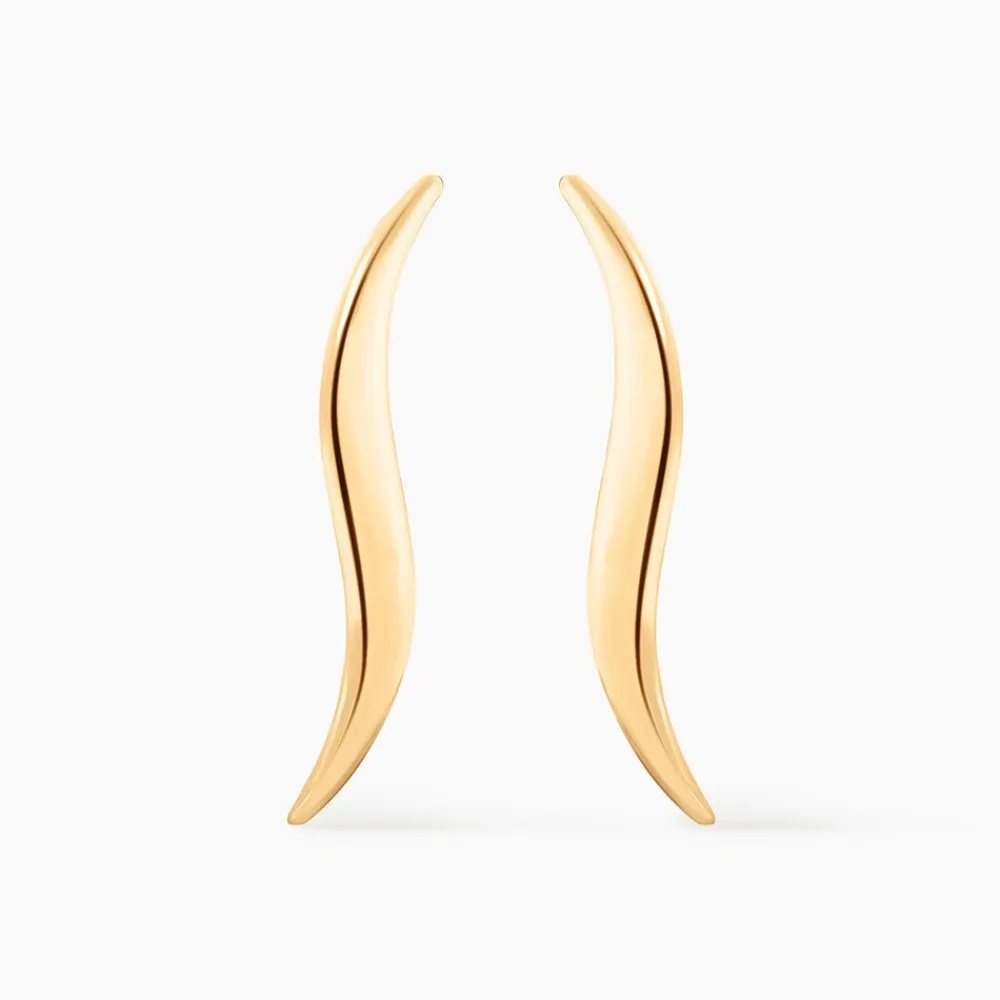 Marc Orian Pendantes|Boucles D'Oreilles Or > Boucles D'oreilles Pendantes Merone Vagues Or Jaune