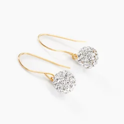 Marc Orian Pendantes|Boucles D'Oreilles Or > Boucles D'oreilles Pendantes Or Jaune Hepsibah Cristal