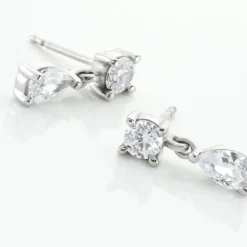 Marc Orian Pendantes|Bijoux Zirconium > Boucles D'oreilles Pendantes Argent Blanc Braidy Oxydes De Zirconium