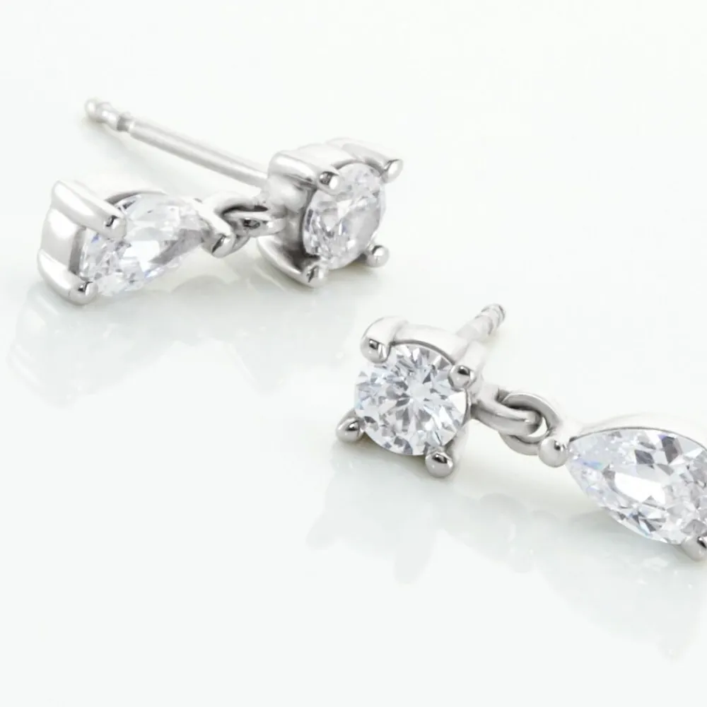 Marc Orian Pendantes|Bijoux Zirconium > Boucles D'oreilles Pendantes Argent Blanc Braidy Oxydes De Zirconium
