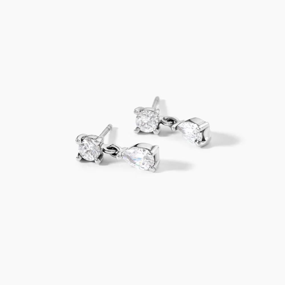Marc Orian Pendantes|Bijoux Zirconium > Boucles D'oreilles Pendantes Argent Blanc Braidy Oxydes De Zirconium