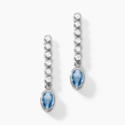 Marc Orian Pendantes|Bijoux Zirconium > Boucles D'oreilles Pendantes Mayfair Shine Argent Blanc Oxyde argent blanc oxyde bleu sky