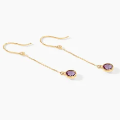 Marc Orian Pendantes|Anniversaire De Mariage > Boucles D'oreilles Pendantes Arenale Or Jaune Amethyste
