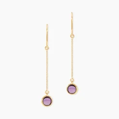 Marc Orian Pendantes|Anniversaire De Mariage > Boucles D'oreilles Pendantes Arenale Or Jaune Amethyste
