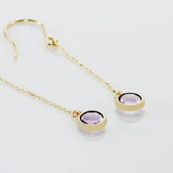 Marc Orian Pendantes|Anniversaire De Mariage > Boucles D'oreilles Pendantes Arenale Or Jaune Amethyste