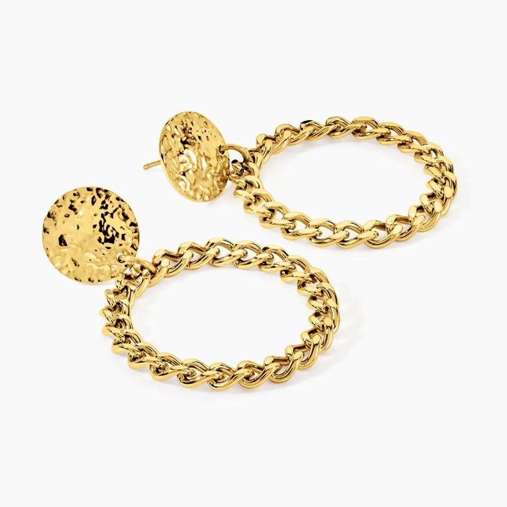 Marc Orian Pendantes|Boucles D'Oreilles Acier Inoxydable > Boucles D'oreilles Pendantes Faro Acier Jaune