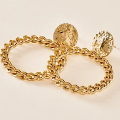 Marc Orian Pendantes|Boucles D'Oreilles Acier Inoxydable > Boucles D'oreilles Pendantes Faro Acier Jaune