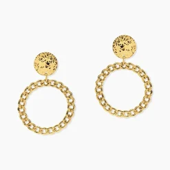 Marc Orian Pendantes|Boucles D'Oreilles Acier Inoxydable > Boucles D'oreilles Pendantes Faro Acier Jaune