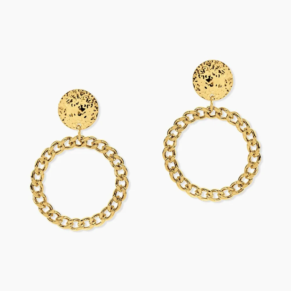 Marc Orian Pendantes|Boucles D'Oreilles Acier Inoxydable > Boucles D'oreilles Pendantes Faro Acier Jaune