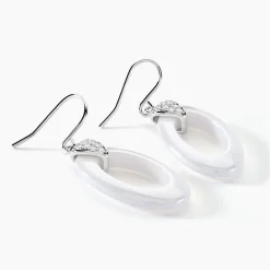 Marc Orian Pendantes|Bijoux Zirconium > Boucles D'oreilles Pendantes Peer Argent Blanc Oxyde De Zirconium