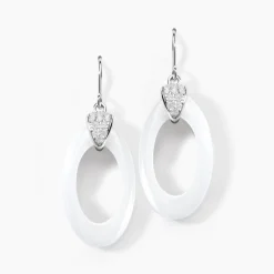 Marc Orian Pendantes|Bijoux Zirconium > Boucles D'oreilles Pendantes Peer Argent Blanc Oxyde De Zirconium