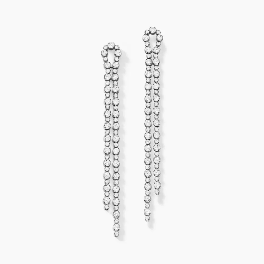 Marc Orian Pendantes|Bijoux Zirconium > Boucles D'oreilles Pendantes Mayfair argent blanc oxyde