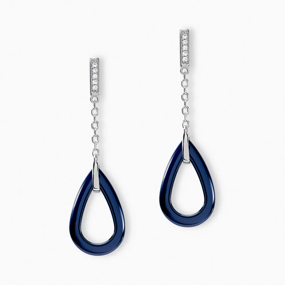 Marc Orian Pendantes|Bijoux Zirconium > Boucles D'oreilles Pendantes Peer Argent Blanc Oxyde De Zirconium