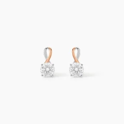 Marc Orian Pendantes|Bijoux Zirconium > Boucles D'oreilles Pendantes Micheline Or Bicolore Oxyde De Zirconium