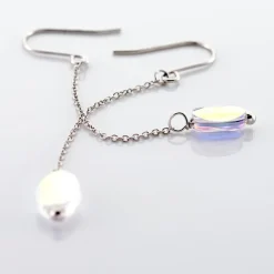 Marc Orian Pendantes|Boucles D'Oreilles Argent > Boucles D'oreilles Pendantes Franz Argent Blanc Cristaux De Swarovski