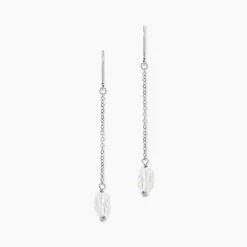 Marc Orian Pendantes|Boucles D'Oreilles Argent > Boucles D'oreilles Pendantes Franz Argent Blanc Cristaux De Swarovski