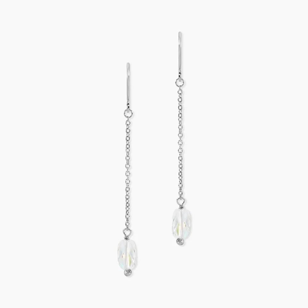 Marc Orian Pendantes|Boucles D'Oreilles Argent > Boucles D'oreilles Pendantes Franz Argent Blanc Cristaux De Swarovski