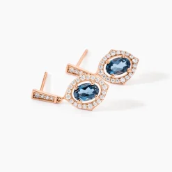Marc Orian Pendantes|Cadeaux Mariage > Boucles D'oreilles Pendantes Janna Or Rose Topaze Et Oxyde
