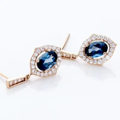 Marc Orian Pendantes|Cadeaux Mariage > Boucles D'oreilles Pendantes Janna Or Rose Topaze Et Oxyde