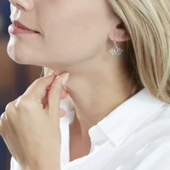 Marc Orian Pendantes|Boucles D'Oreilles Fleur > Boucles D'oreilles Pendantes Raia Argent Blanc