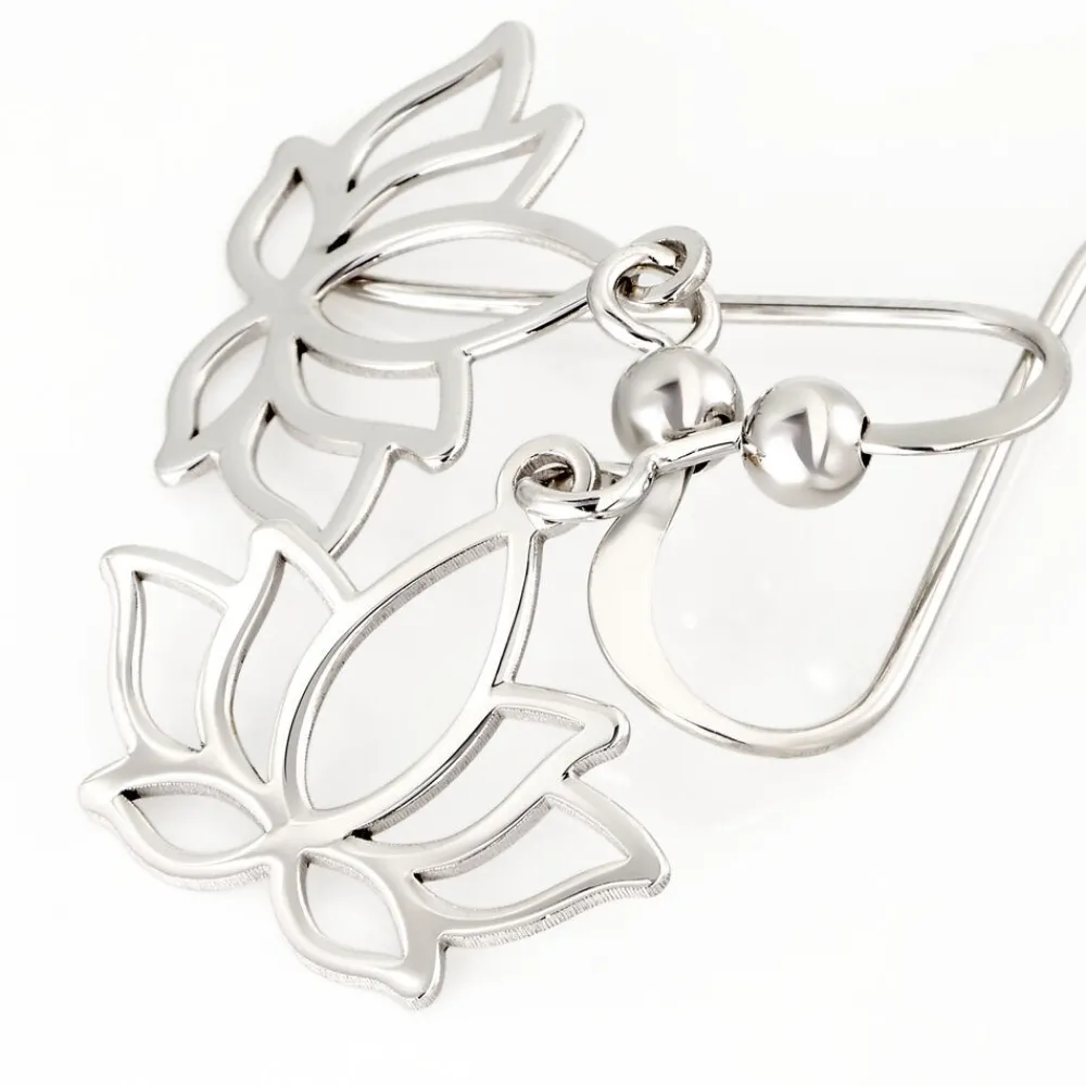Marc Orian Pendantes|Boucles D'Oreilles Fleur > Boucles D'oreilles Pendantes Raia Argent Blanc