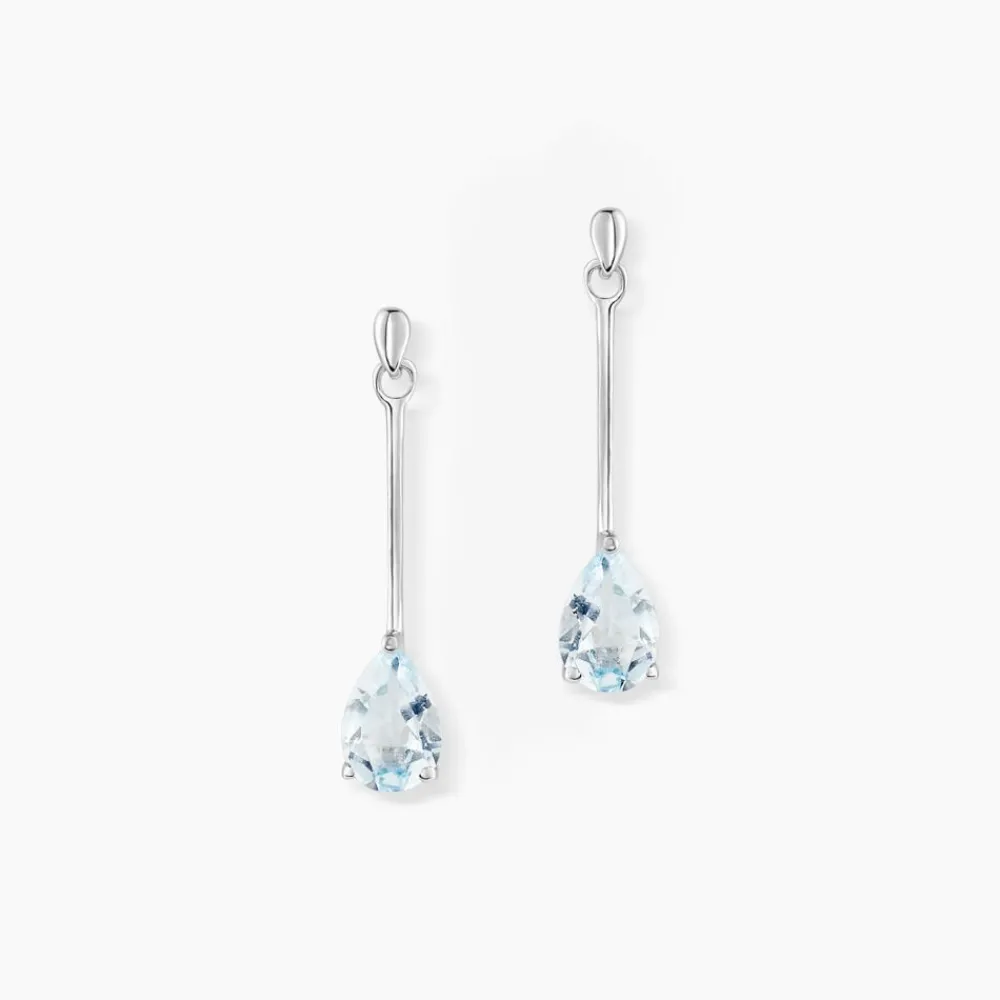 Marc Orian Pendantes|Cadeaux Mariage > Boucles D'oreilles Pendantes Goutte Or Blanc Topaze