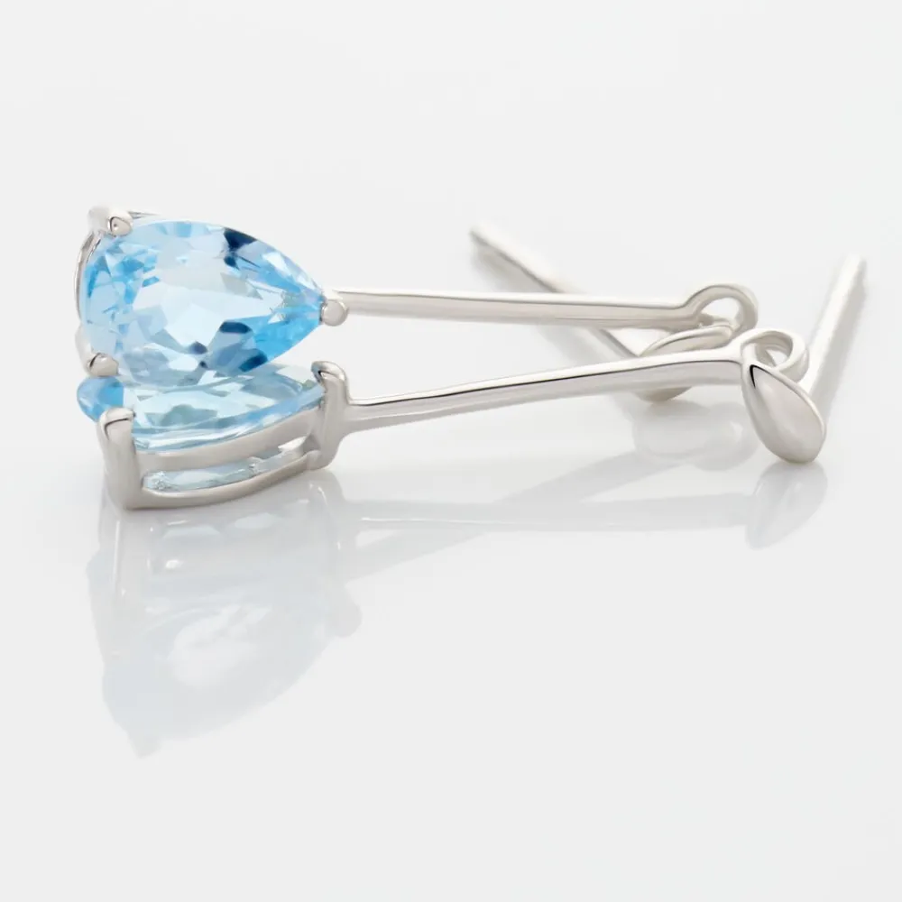 Marc Orian Pendantes|Cadeaux Mariage > Boucles D'oreilles Pendantes Goutte Or Blanc Topaze