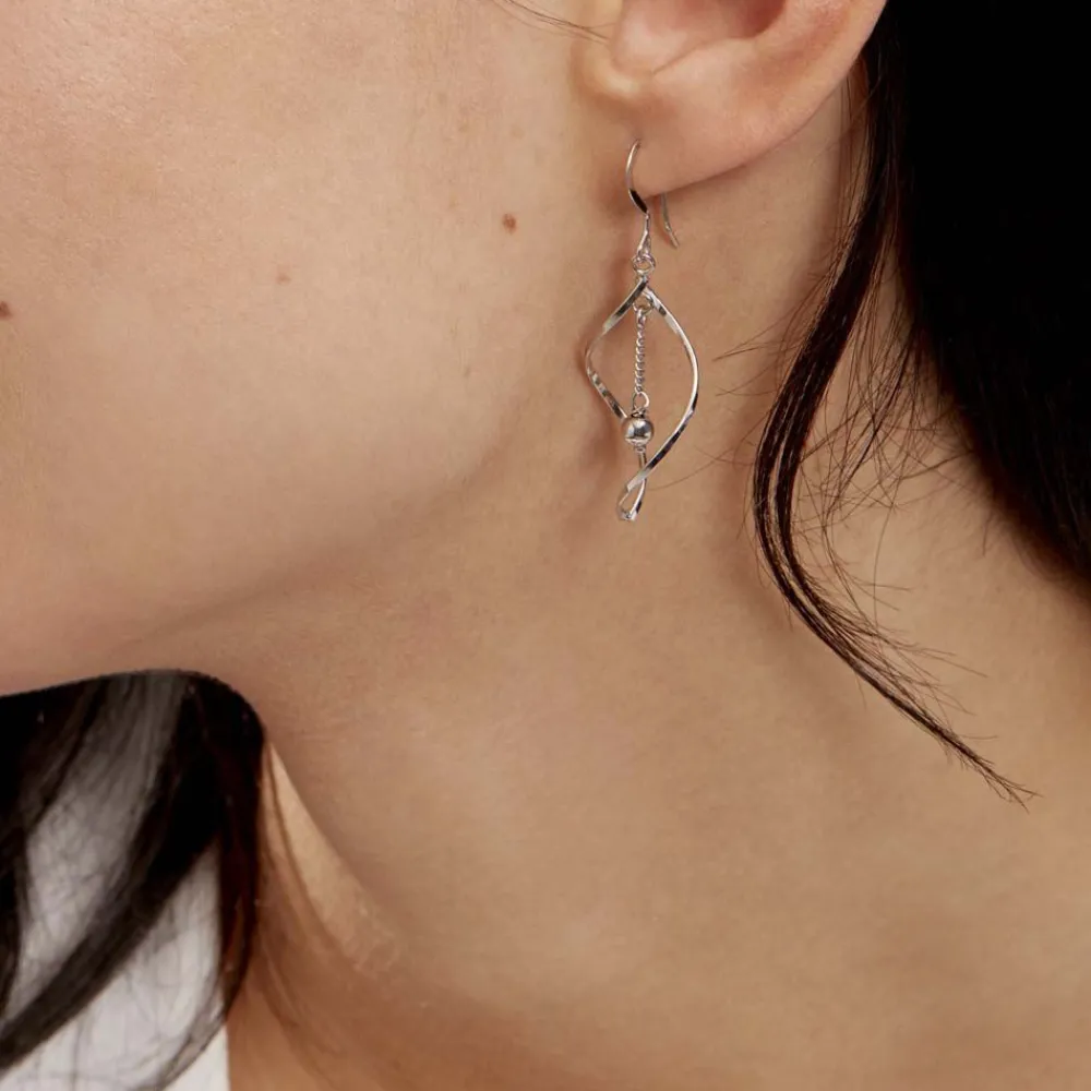 Marc Orian Pendantes|Boucles D'Oreilles Argent > Boucles D'oreilles Pendantes Melaine Argent Blanc