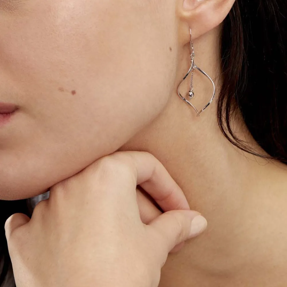 Marc Orian Pendantes|Boucles D'Oreilles Argent > Boucles D'oreilles Pendantes Melaine Argent Blanc
