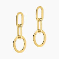 Marc Orian Pendantes|Boucles D'Oreilles Acier Inoxydable > Boucles D'oreilles Pendantes Manille Acier Jaune