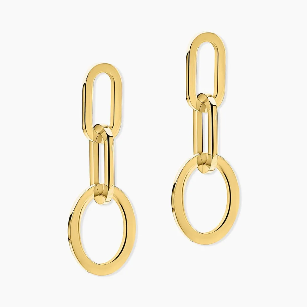 Marc Orian Pendantes|Boucles D'Oreilles Acier Inoxydable > Boucles D'oreilles Pendantes Manille Acier Jaune
