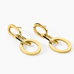 Marc Orian Pendantes|Boucles D'Oreilles Acier Inoxydable > Boucles D'oreilles Pendantes Manille Acier Jaune