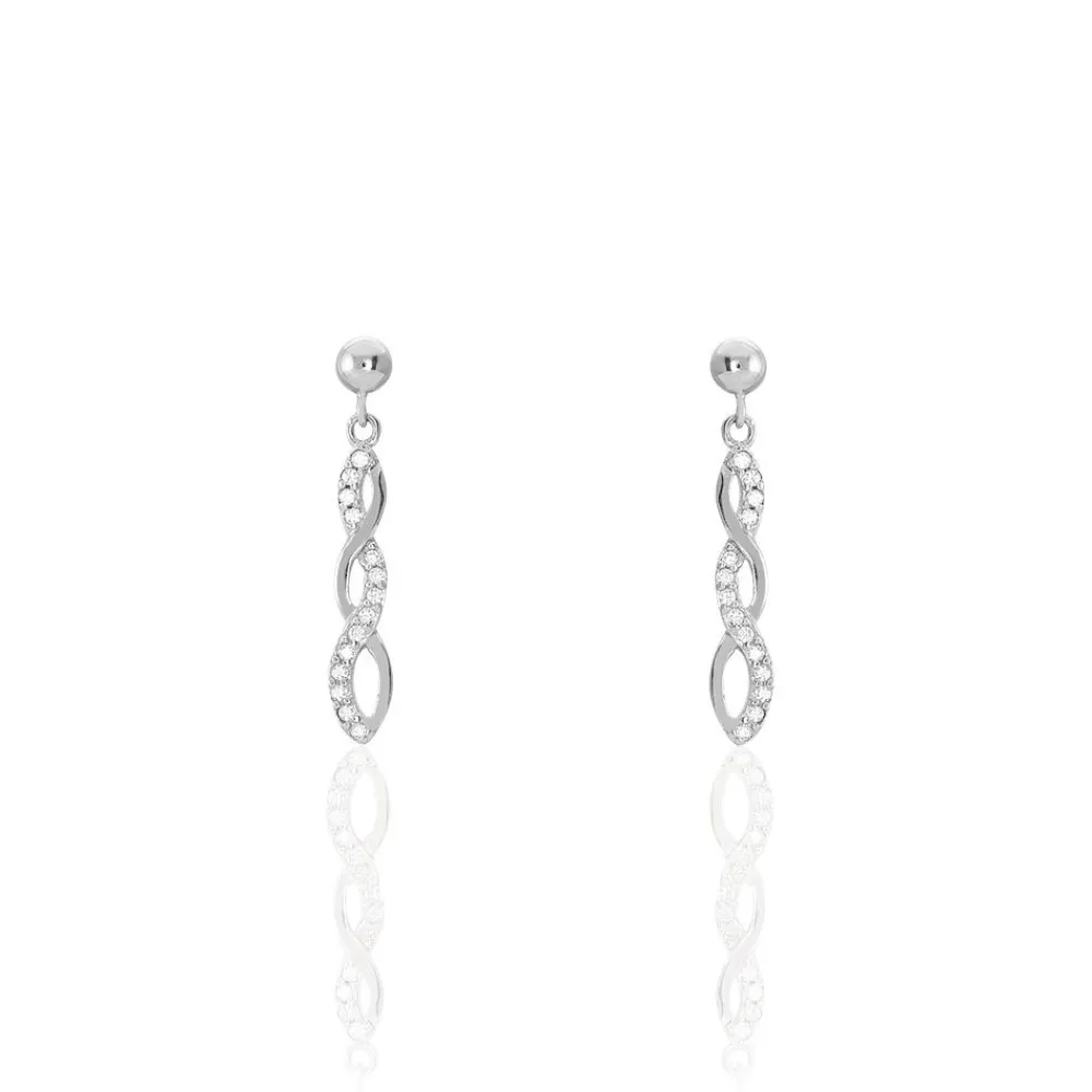 Marc Orian Pendantes|Bijoux Zirconium > Boucles D'oreilles Pendantes Kessy Argent Blanc Oxyde De Zirconium