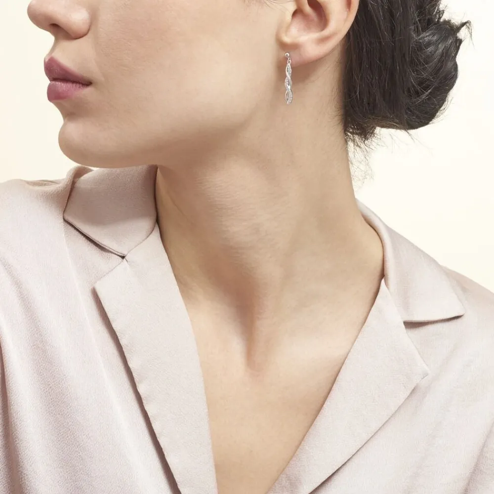 Marc Orian Pendantes|Bijoux Zirconium > Boucles D'oreilles Pendantes Kessy Argent Blanc Oxyde De Zirconium