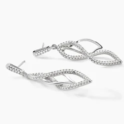 Marc Orian Pendantes|Bijoux Zirconium > Boucles D'oreilles Pendantes Malika Argent Blanc Oxyde De Zirconium