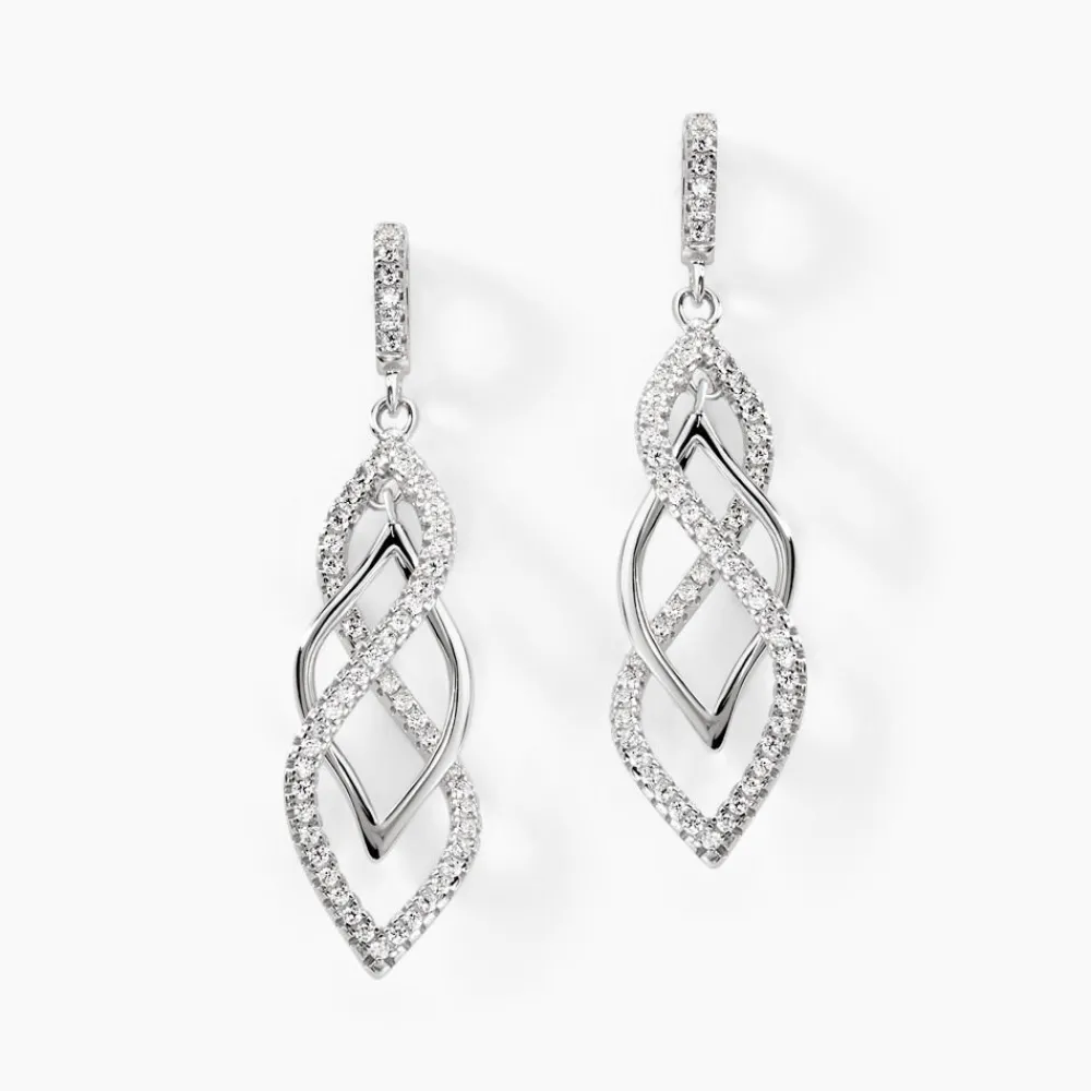 Marc Orian Pendantes|Bijoux Zirconium > Boucles D'oreilles Pendantes Malika Argent Blanc Oxyde De Zirconium